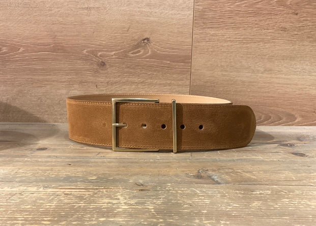 Camel leather belt